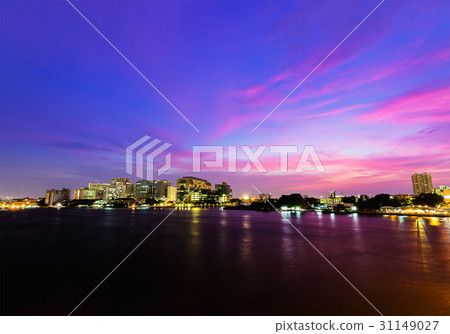Dramatic cityscape twilight, Bangkok THAILAND 31149027