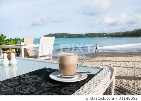Latte Coffee cup on beautiful table Latte Coffee cup on beautiful table 31149052