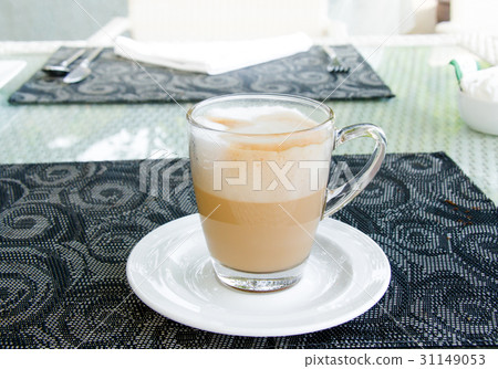 Latte Coffee cup on beautiful table Latte Coffee cup on beautiful table 31149053