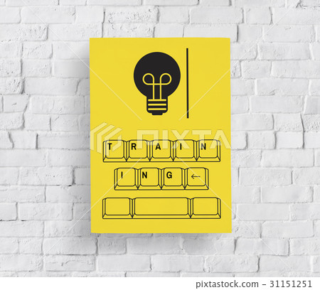 Light bulb with keyboard graphic Light bulb with keyboard graphic 31151251