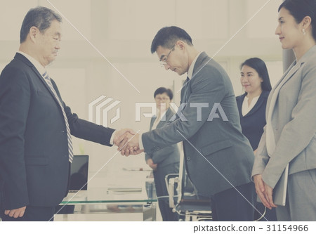 Business Partners Introductionary Handshake Bow Business Partners Introductionary Handshake Bow 31154966