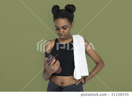 Young Women Hands Hold Water Bottle Studio 31156535