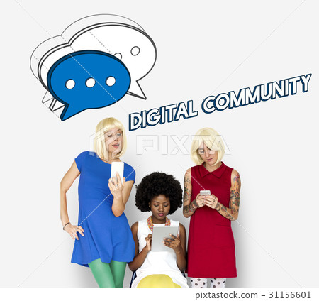 People Chat Bubble Message Social Media Graphic 31156601