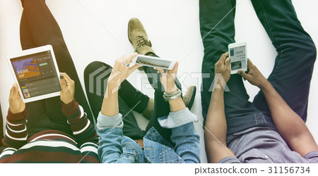 Adult People Use Tablet Mobile Phone Studio Adult People Use Tablet Mobile Phone Studio 31156734