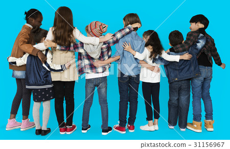 Children Hugging Togetherness Studio Concept 31156967
