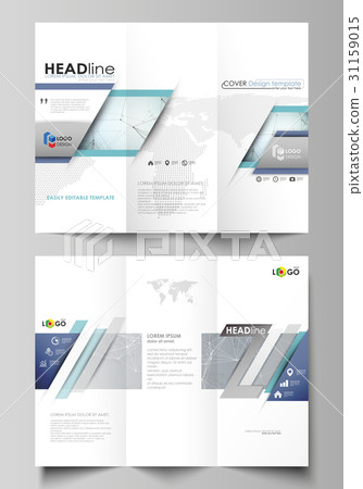 Tri-fold brochure business templates on both sides 31159015