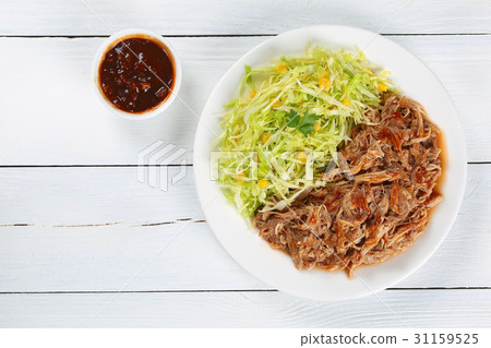 juicy pulled meat with fresh coleslaw juicy pulled meat with fresh coleslaw 31159525