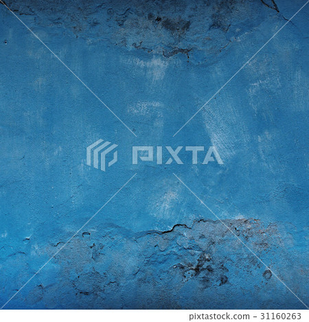 Old concrete wall painted with blue color 31160263
