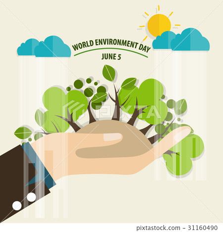 World environment day concept. Green Eco Earth. Vector illustration 31160490