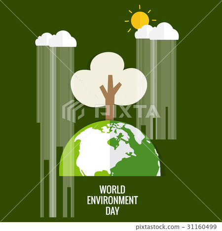 World environment day concept. Green Eco Earth. Vector illustration World environment day concept. Green Eco Earth. Vector illustration 31160499