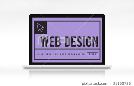 Laptop with web development graphic on screen Laptop with web development graphic on screen 31160726