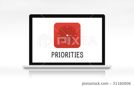 Priorities red analog alarm clock icon Priorities red analog alarm clock icon 31160806
