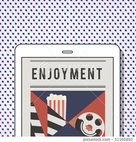 Illustration of movies theatre media entertainment on digital tablet 31160893