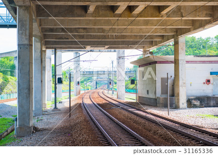 railway tracks for electric train in Malaysia 31165336