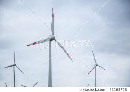 Several wind turbines in power generation. Several wind turbines in power generation. 31165758