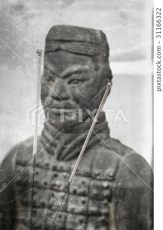 acupuncture needles with chinese antique soldier 31166322