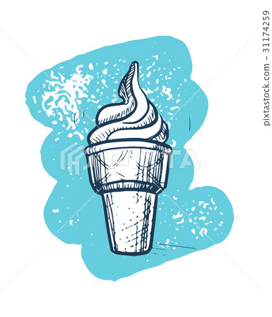 Ice cream cone hand drawn vector icon 31174259