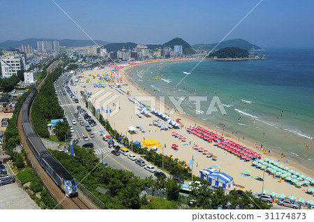 釜山海雲台區松亭海灘 釜山海雲台區松亭海灘 31174873