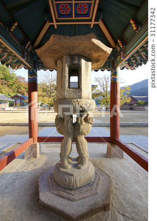 Bo-eun-suk-sa temple, twin-magnets, etc. (National Treasure No. 5), Buddhist Temple (Private 503), Mt. Mori, Boeun-gun, Chungbuk Bo-eun-suk-sa temple, twin-magnets, etc. (National Treasure No. 5), Buddhist Temple (Private 503), Mt. Mori, Boeun-gun, Chungbuk 31177342
