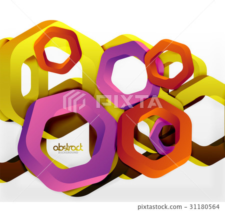 Overlapping hexagons design background 31180564