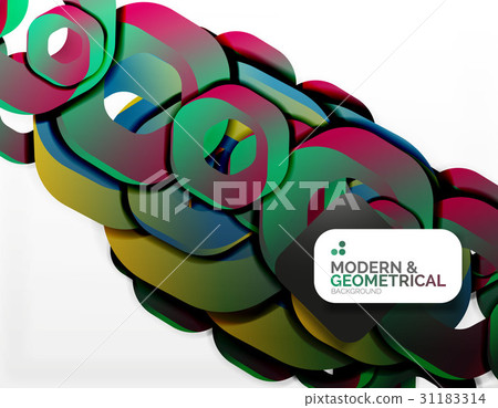 Geometric abstract background, cut chain shapes or 31183314