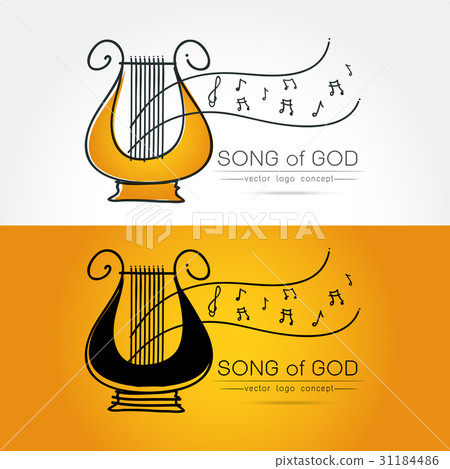 stylized image of lyre logo 31184486