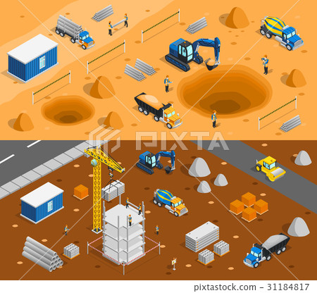 Building Site Banners Set Building Site Banners Set 31184817