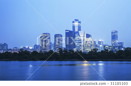Seoul International Finance Center, Conrad Hotel, LG Twin Tower, FKI Hall, Bam Island, Yeouido, Yeongdeungpo-gu, Han River, Seoul 31185103