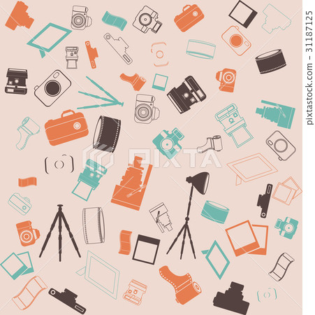 background seamless. Retro camera tripod 31187125