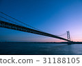 Akashi Kaikyo Bridge before dawn Akashi Kaikyo Bridge before dawn 31188105