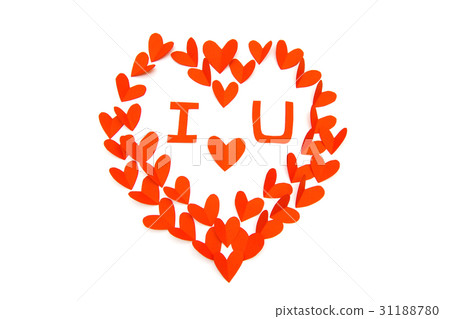 Valentine day concept, red paper in heart shape Valentine day concept, red paper in heart shape 31188780