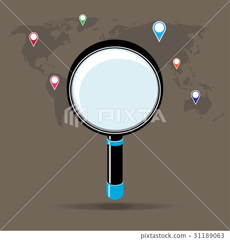 World map countries with magnified. 31189063
