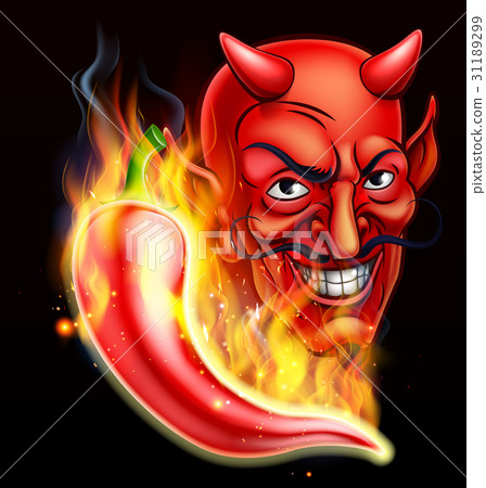 Flaming Hot Pepper and Devil 31189299