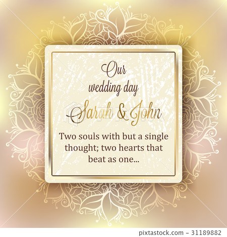 Intricate baroque luxury wedding invitation card 31189882