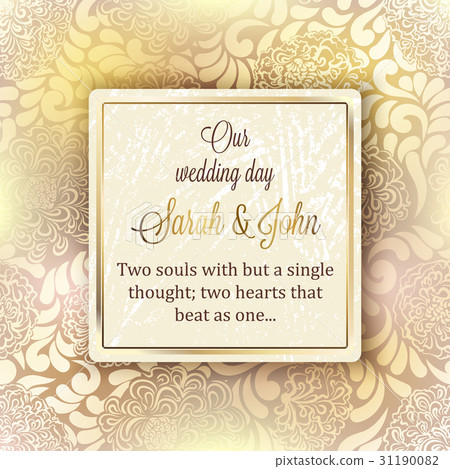 Intricate baroque luxury wedding invitation card 31190082