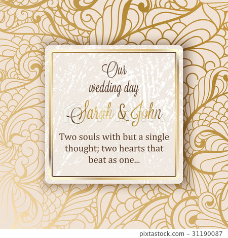 Intricate baroque luxury wedding invitation card Intricate baroque luxury wedding invitation card 31190087