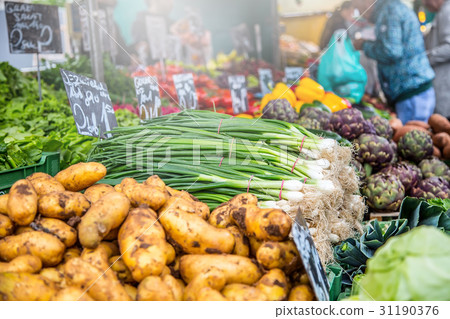 Vegetable stand at traditional market in Vienna. Vegetable stand at traditional market in Vienna. 31190376
