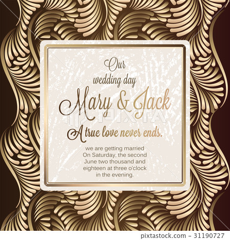 Antique baroque luxury wedding invitation 31190727