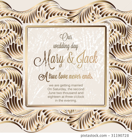 Antique baroque luxury wedding invitation 31190728