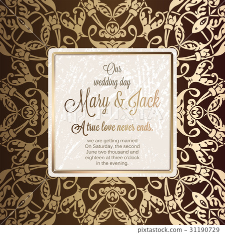 Antique baroque luxury wedding invitation Antique baroque luxury wedding invitation 31190729