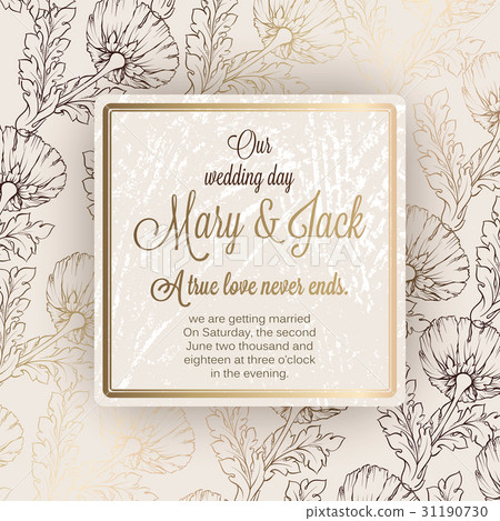 Antique baroque luxury wedding invitation 31190730