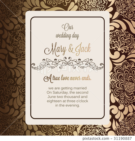 Antique baroque luxury wedding invitation 31190887