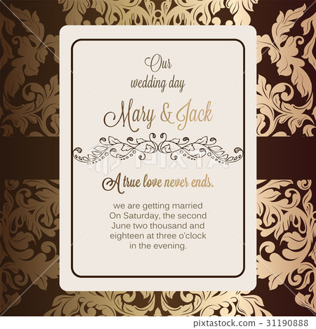 Antique baroque luxury wedding invitation 31190888