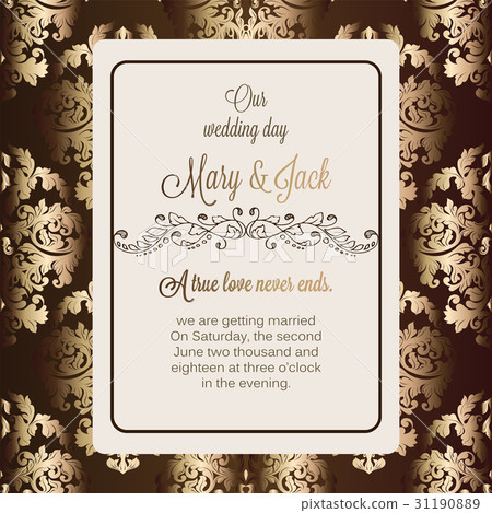 Antique baroque luxury wedding invitation 31190889