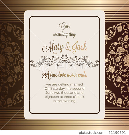 Antique baroque luxury wedding invitation 31190891