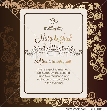 Antique baroque luxury wedding invitation Antique baroque luxury wedding invitation 31190893