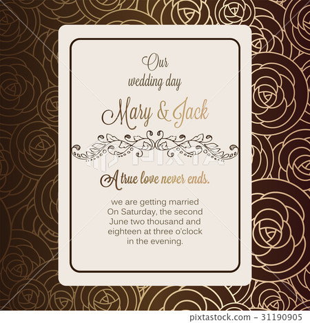 Antique baroque luxury wedding invitation 31190905