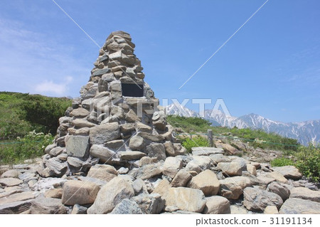 Hakuba village in Hakuba-mura, Nagano Prefecture, in the early summer, Happo-one Cologne built on the natural research road, looking over Hakuba Miyama in the background 31191134