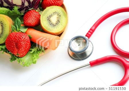 Vegetable and stethoscope. Vegetable and stethoscope. 31191530