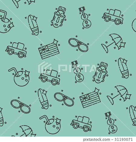 Hawaii icons pattern 31193071